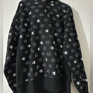 Champion Black Logo Men's Hoodie